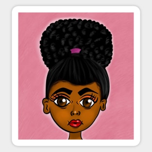 black girl magic digital art illustration Sticker